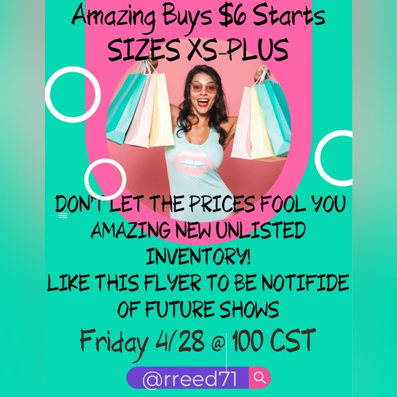 Other - $6 $STARTS ON CLOTHING. 4/27 @ 100PM CST